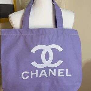 Chic Chanel Purple Canvas Tote